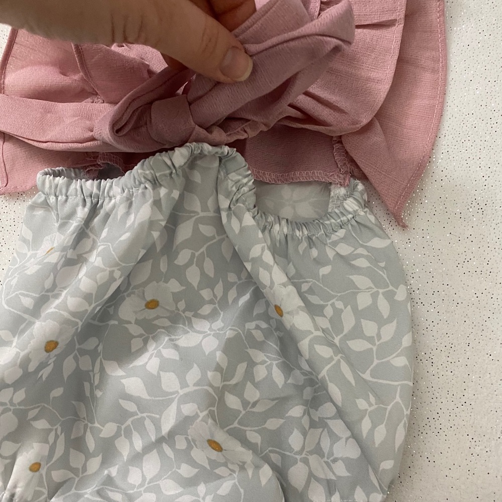 Baby Girls Rory Pink & Flowered Romper - Picture 7 of 8
